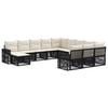 vidaXL Set Divano da Giardino 12 pz Nero e Bianco Crema polyrattan