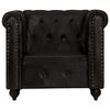 vidaXL Poltrona Chesterfield Nera in Vera Pelle