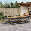 vidaXL Set da Pranzo da Giardino 15 pz con Cuscini Grigio Polyrattan