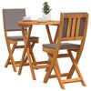 vidaXL Set bistrot 3 pcs Olio Naturale Legno di Acacia Massello