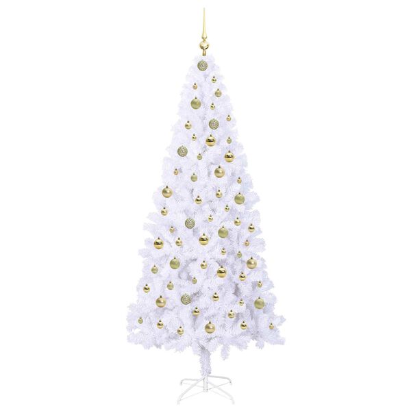 vidaXL Albero di Natale artificiale Bianco 210 cm PVC e Acciaio