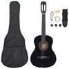 vidaXL Set Chitarra Classica 8 pz per Principianti Nera 3/4 36"