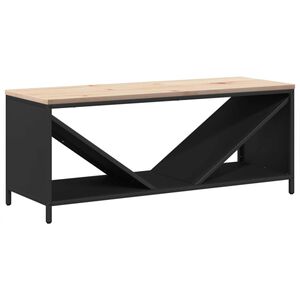 vidaXL Rastrelliera per Legna da Ardere con Piano Nera 100x40x60 cm