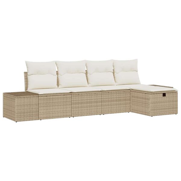 vidaXL Set di divani con cuscino 5 pcs polyrattan