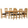 vidaXL Set da pranzo 9 pz Nero Legno di Quercia Massello