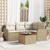 vidaXL Set Divano da Giardino 5 pcs Beige e Crema polyrattan