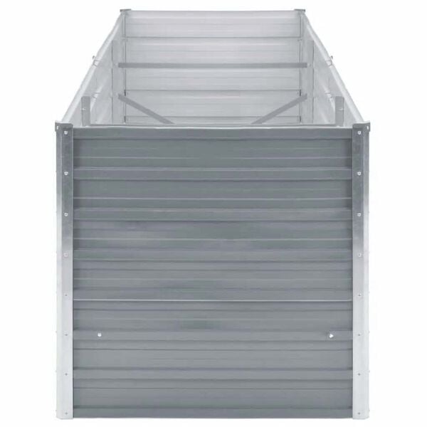 vidaXL Letto Rialzato da Giardino Acciaio Zincato 240x80x77 cm Grigio