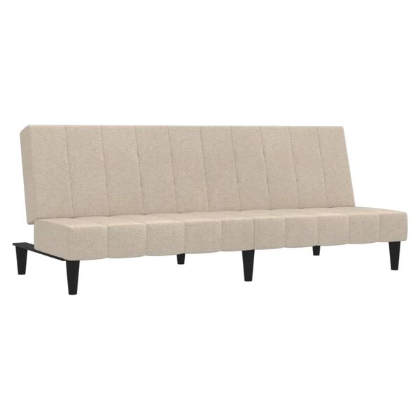 vidaXL Divano Letto a 2 Posti Crema in Microfibra