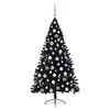 vidaXL Albero di Natale artificiale con luci integrate Nero 180 cm PVC