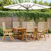 vidaXL Set Pranzo da Giardino 7 pz Beige Polyrattan e Legno Massello