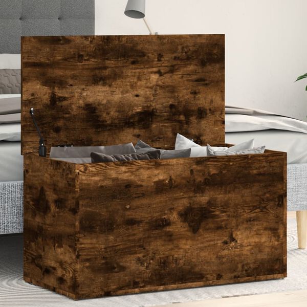 vidaXL Cassapanca Rovere Fumo 84x42x46 cm in Legno Ingegnerizzato