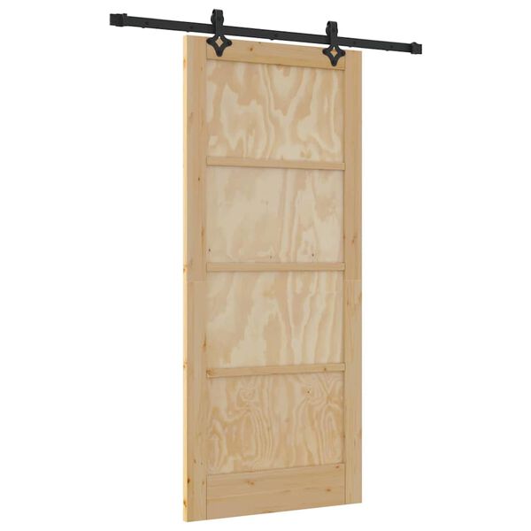 vidaXL Porta scorrevole ORKDAL Marrone 86 x 198,5 cm Pino massello
