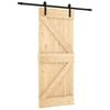vidaXL Porta scorrevole Naturale e Nero 85 x 210 cm