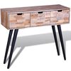 vidaXL Tavolo Consolle con 3 Cassetti in Legno di Recupero di Teak