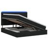 vidaXL Letto con contenitore LED e materasso Nero 140 x 190 cm Tessuto