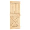 vidaXL Porta scorrevole NARVIK Naturale e Nero 90 x 210 cm (213,5 cm)