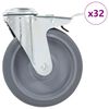 vidaXL Ruote Girevoli con Foro per Bullone 32 pz 125 mm