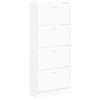 vidaXL Scarpiera Bianca 63x24x147 cm in Legno Multistrato