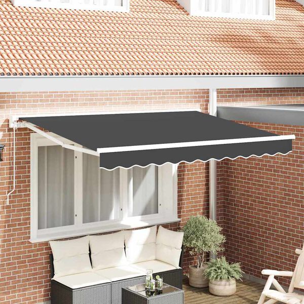 vidaXL Tenda Retrattile Antracite 250x200 cm Tessuto