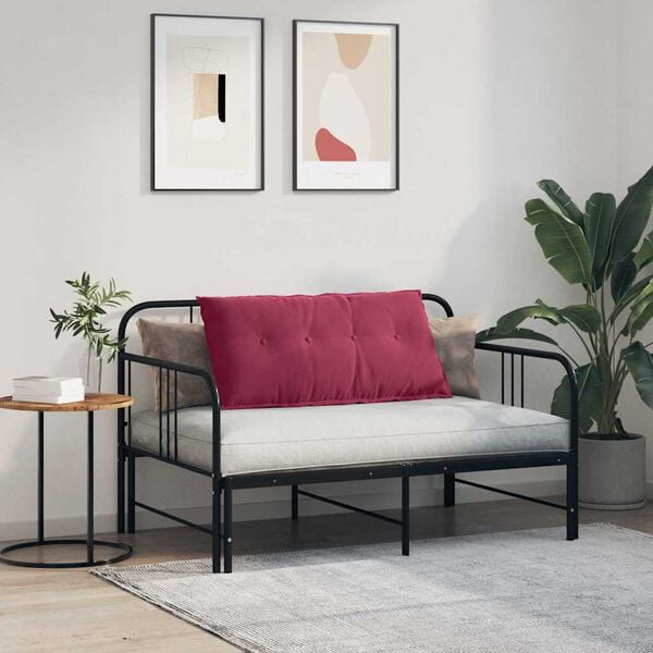 vidaXL Cuscino per Schiena Rosso Vino 100 x 50 cm Tessuto in Cords