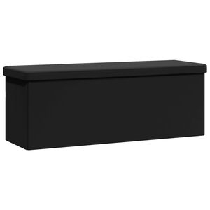vidaXL Panca Portaoggetti Pieghevole Nera in PVC