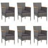 vidaXL Set Mobili da Pranzo per Giardino 7 pz in Polyrattan Grigio