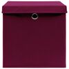 vidaXL Scatole con Coperchi 10 pz Rosso Scuro 32x32x32 cm Tessuto
