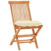 vidaXL Set da Bistrot 3 pz con Cuscini Crema in Legno Massello di Teak