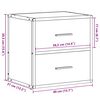 vidaXL Comodino a Muro Rovere Fumo 40x31x39,5 cm