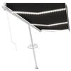 vidaXL Tenda da sole manuale con LED solare 6 x 3 m Antracite