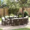 vidaXL Set da Pranzo per Giardino 9 pcs Marrone polyrattan