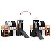 vidaXL Letto a Soppalco con Torre Bambini Bianco e Nero 80x200cm Pino
