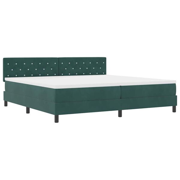 vidaXL Letto a molle con materasso Verde Scuro 200 x 200 cm Velluto