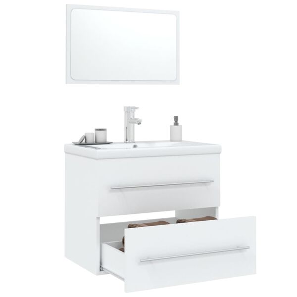 vidaXL Set Mobili da Bagno 3 pz Bianco