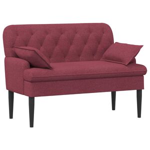 vidaXL Loveseat con bottoni imbottiti Rosso Vino 111 x 68 x 80 cm