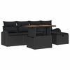 vidaXL Set Divano da Giardino 6 pz Nero polyrattan