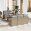 vidaXL Set di divani con cuscino 6 pcs Beige polyrattan