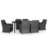 vidaXL Set da Pranzo da Giardino 7 pz con Cuscini Nero