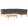 vidaXL Set Divani Pallet Giardino 4pz Cuscini Legno Massello Acacia