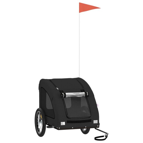 vidaXL Rimorchio da Bici per Animali Nero Oxford e Ferro