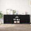 vidaXL Credenza 3 pcs Rovere Nero 70 x 41 x 75 cm Legno multistrato