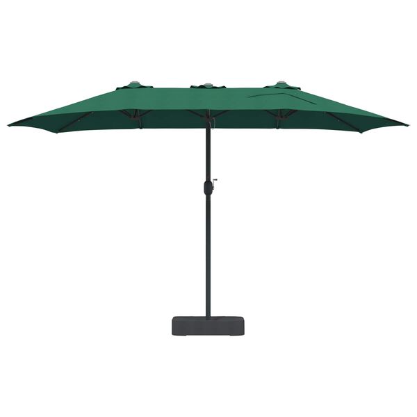 vidaXL Ombrello da giardino Verde 385 x 209 x 244 cm Poliestere