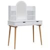 vidaXL Set Tavolo da Trucco FAUSKE 4 pcs Bianco 100 x 50 x 143 cm