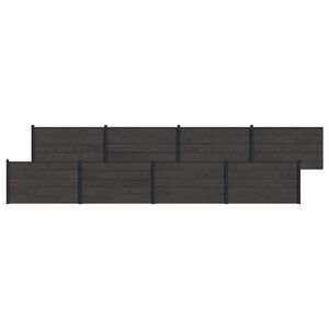 vidaXL Pannello di Recinzione 8 pcs WPC e Alluminio Nero
