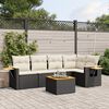 vidaXL Set Divano da Giardino 6 pz con Cuscini Nero in Polyrattan