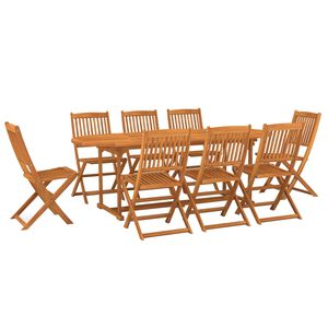 vidaXL Set da Pranzo da Giardino 9 pz 220x90x75 cm Massello di Acacia