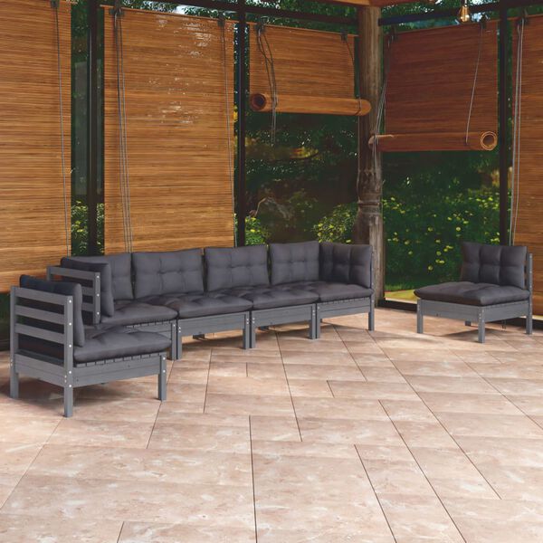 vidaXL Set Salotto da Giardino 6 pz con Cuscini Legno Massello di Pino