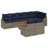 vidaXL Set Divano da Giardino 9 pcs Grigio e Blu Navy polyrattan