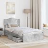 vidaXL Letto con Contenitore con testiera Grigio cemento 70 x 190 cm