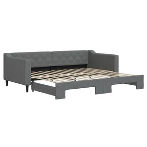 vidaXL Divano Letto con Letto Estraibile Grigio Scuro 90x200cm Tessuto